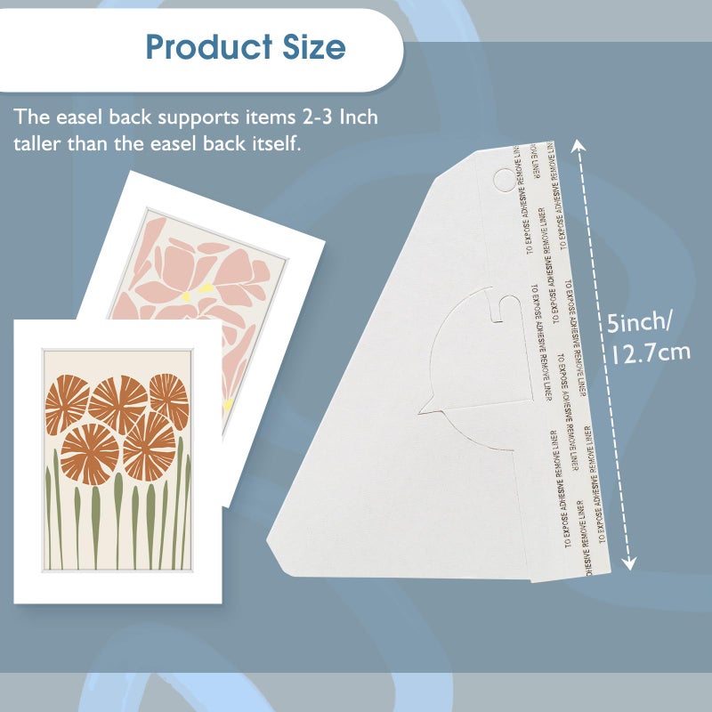 لينيكو Lineco، 50 عبوة من الورق المقوى مقاس 5 بوصات، حامل جناح فردي ذاتي اللصق، لافتات عرض، بطاقات، صور فوتوغرافية، كتيبات، ملصقات، مشاريع حرفية، أبيض - Image 2